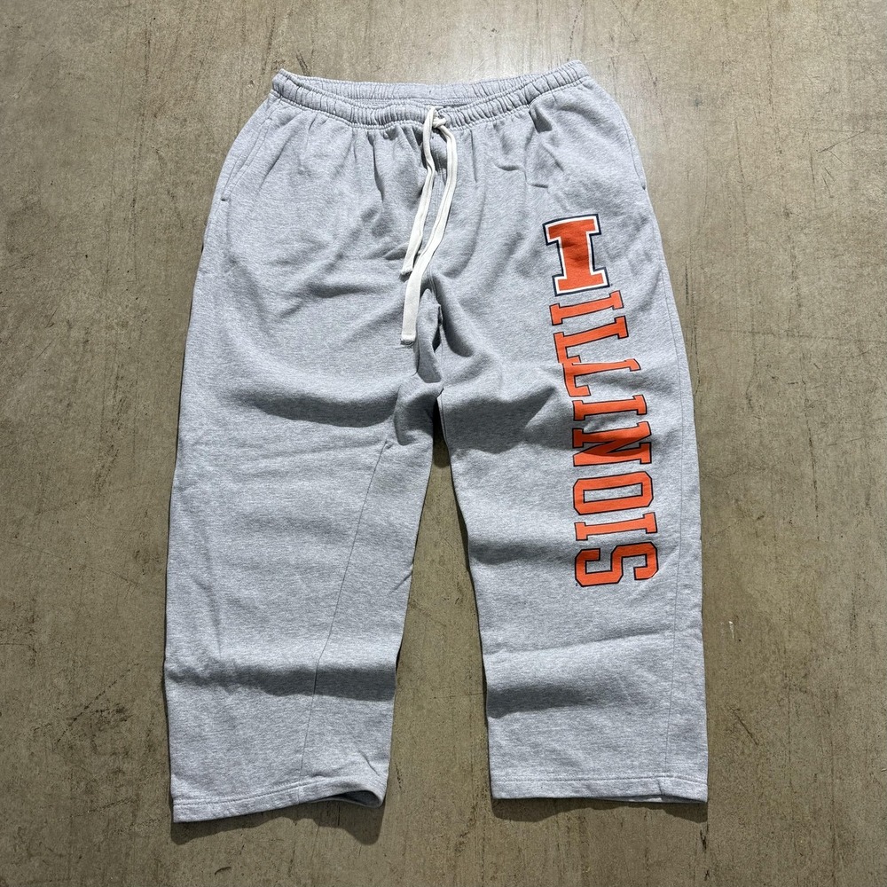 Illinois Fighting Illini Pants Mens 2XL Gray NCAA Pro By Kadena Sweatpants